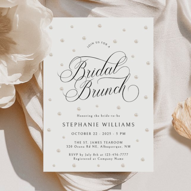 Elegant Pearls Bridal Brunch Invitation (Creator Uploaded)