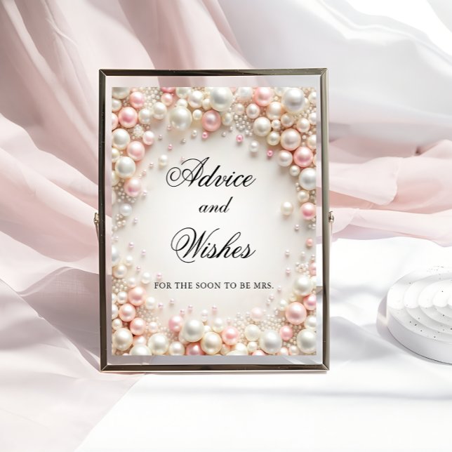 Elegant Pearls Bridal Shower Advice and Wishes Poster (Creator Uploaded)