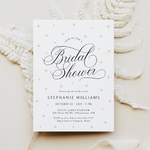 Elegant Pearls Bridal Shower  Invitation