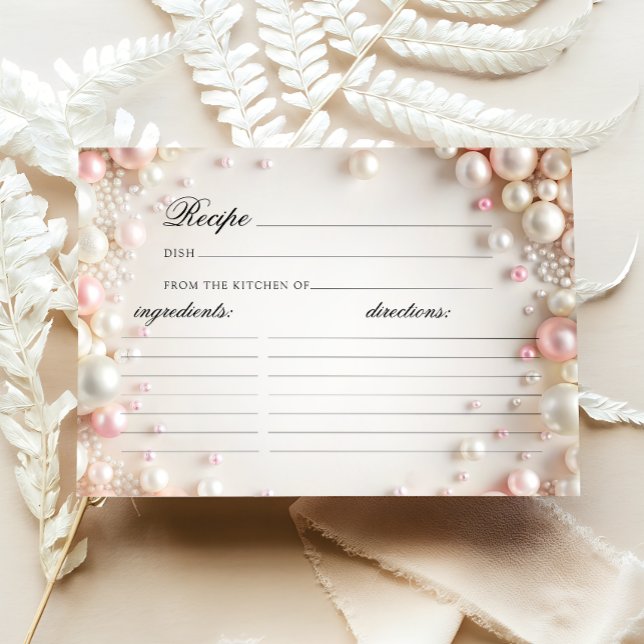 Elegant Pearls Bridal Shower Recipe Card (Creator Uploaded)