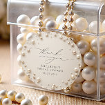 Elegant Pearls Bridal Shower Thank You Classic Round Sticker<br><div class="desc">Elegant Pearls Bridal Shower Thank You Classic Round Sticker. Matching items are available.</div>