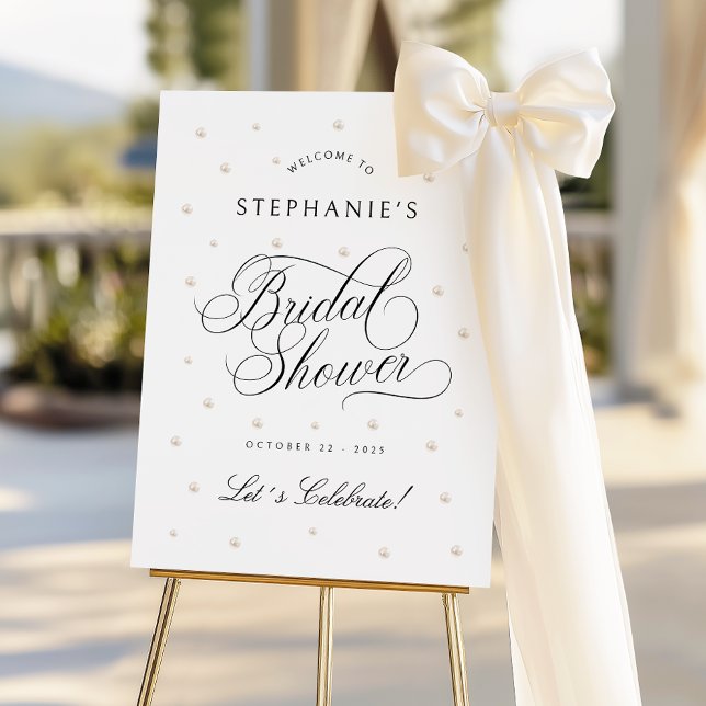 Elegant Pearls Bridal Shower Welcome Sign (Creator Uploaded)