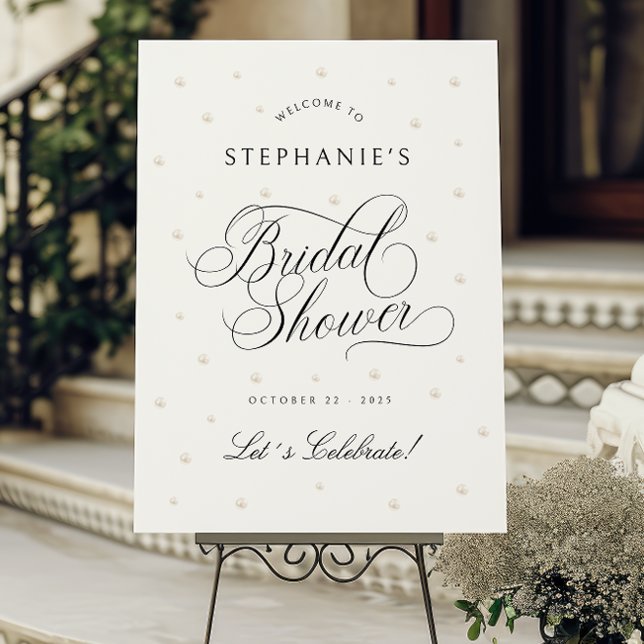 Elegant Pearls Bridal Shower Welcome Sign (Creator Uploaded)