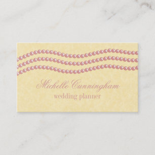 Elegant Pearls Business Card, Light Pink Card