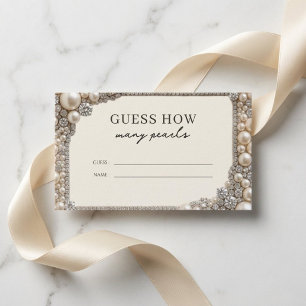 Elegant Pearls Guess How Many Game Enclosure Card
