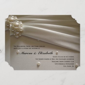 Elegant Pearls Ivory Cream Wedding Invitation by RiverJude at Zazzle