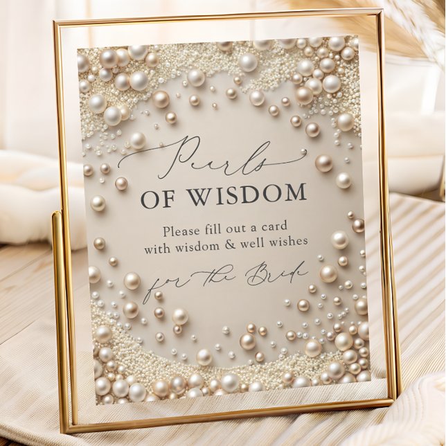 Elegant Pearls of Wisdom Bridal Shower Poster (Creator Uploaded)