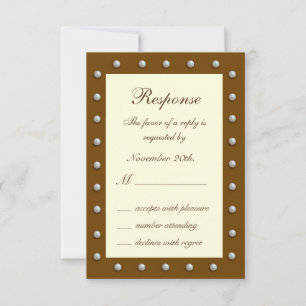 Elegant Pearls on Cream RSVP Card