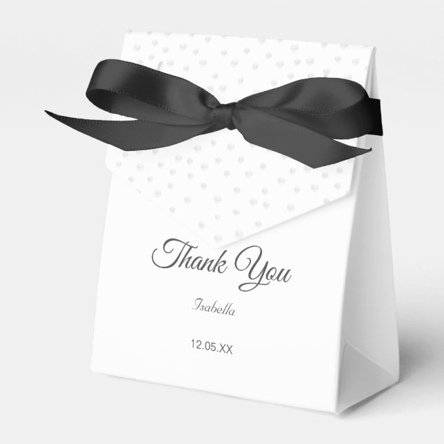 Elegant Pearls Party White Favor Box (Front Side)