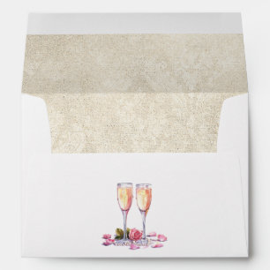 Elegant Pearls, Petals and Prosecco Bridal Shower Envelope