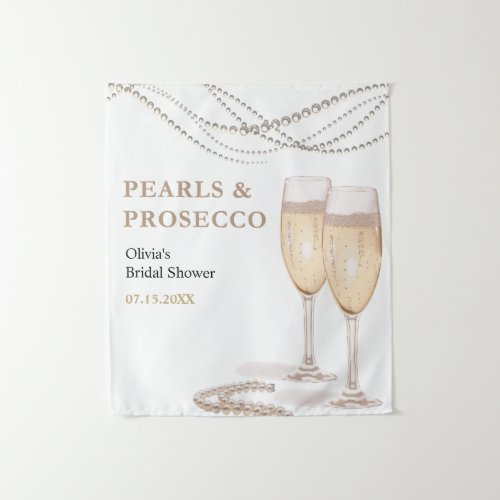 Elegant Pearls  Prosecco Bridal Shower Backdrop