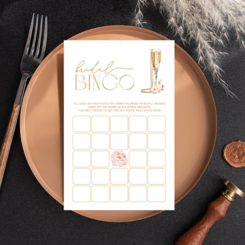 Elegant Pearls  Prosecco Bridal Shower Bingo Game