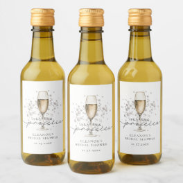 Elegant Pearls & Prosecco Bridal Shower Favor Wine Label