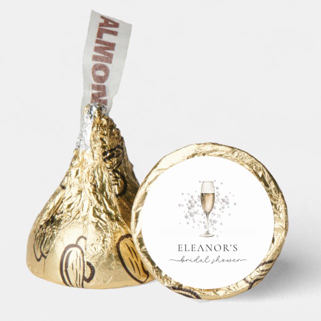 Elegant Pearls & Prosecco Bridal Shower Hershey®'s Kisses® (Front)