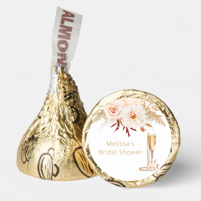 Elegant Pearls & Prosecco Bridal Shower Hershey®'s Kisses® (Front)