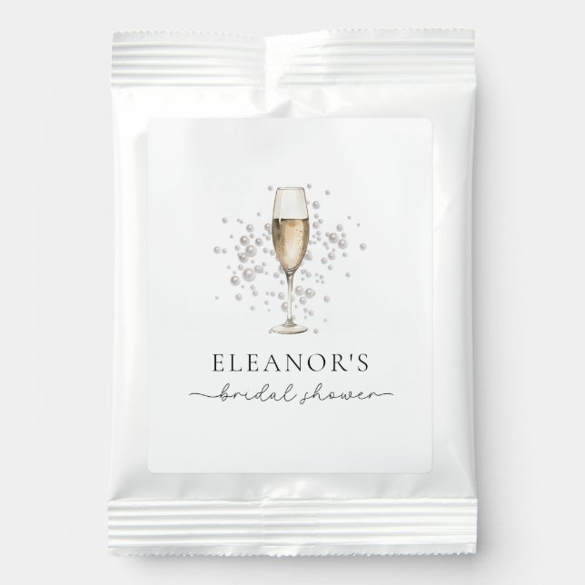 Elegant Pearls & Prosecco Bridal Shower Margarita Drink Mix (Front)