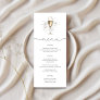Elegant Pearls & Prosecco Bridal Shower Menu Card