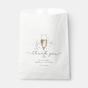 Elegant Pearls & Prosecco Bridal Shower Thank You Favor Bag