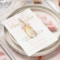 Elegant Pearls & Prosecco Pink Bow 50th Birthday