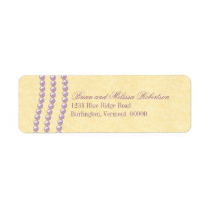 Elegant Pearls Return Address Labels, Lilac Label