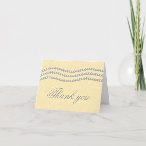 Elegant Pearls Thank You Card Ivory