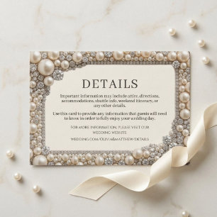 Elegant Pearls Wedding Enclosure Card