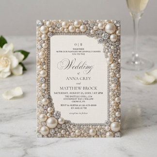 Elegant Pearls Wedding Invitation