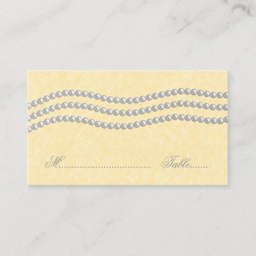 Elegant Pearls Wedding Place Card Ivory Place Card