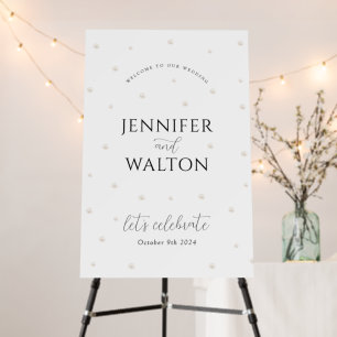 Elegant Pearls Wedding Welcome Sign
