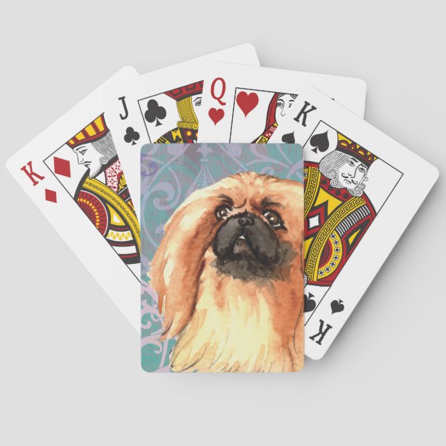 Elegant Pekingese Poker Cards (Back)