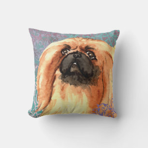Elegant Pekingese Throw Pillow