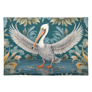 Elegant Pelican Bird Tropical Paradise Cloth Placemat