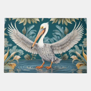 Elegant Pelican Bird Tropical Paradise Doormat