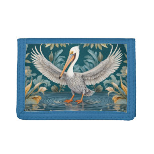 Elegant Pelican Bird Tropical Paradise Tri-fold Wallet