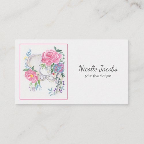 Elegant Pelvic Floor Therapist Peony Pelvis  Business Card