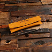 Elegant Pen with Leather Snap Pouch Pencil Case (Front)