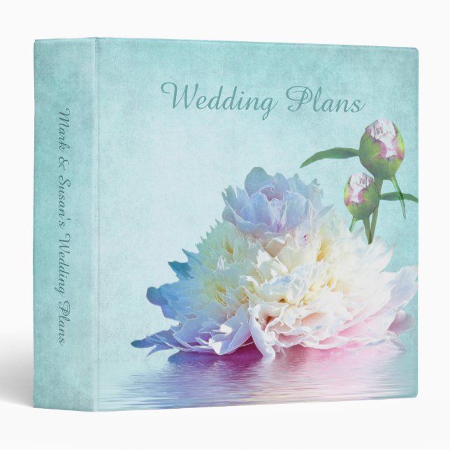 ELEGANT PEONIES COLLECTION - WEDDING PLANS BINDER (Front/Spine)