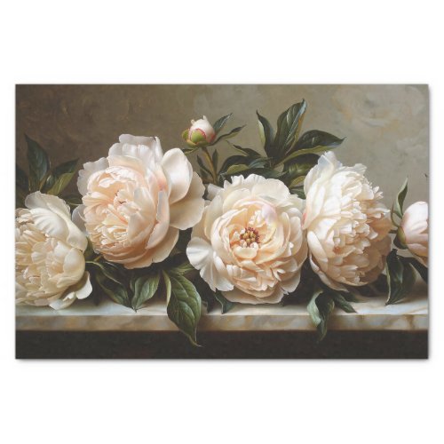 Elegant Peonies Decoupage Tissue Paper