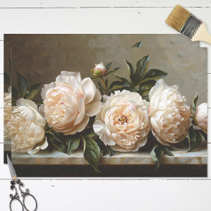 Elegant Peonies Decoupage Tissue Paper