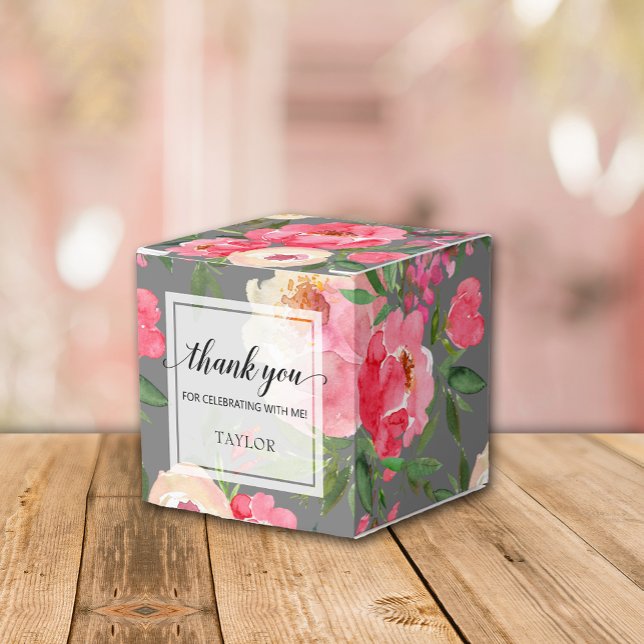 Elegant Peonies Floral Favor Boxes (Creator Uploaded)