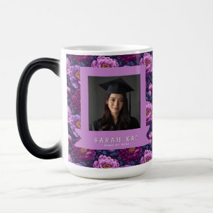 Elegant Peonies Floral Graduation Keepsake Color Morph Mug