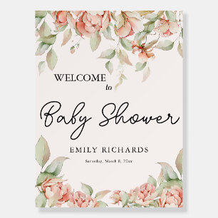 Elegant peonies floral light pink Baby Shower Foam Board