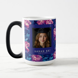 Elegant Peonies Pattern Son Graduation Gift Color Morph Mug
