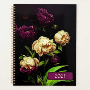 Elegant Peonies & Roses Spiral Bound Planner