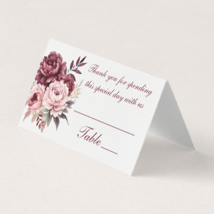 Elegant Peonies Watercolor Burgundy Floral Wedding