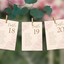 Elegant Peonies Wedding Seating Chart Card