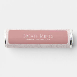 Elegant Peony Blush Floral Wedding Breath Mints Fa