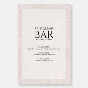 Elegant Peony Blush Pink Wedding Self Serve Bar Si Foam Board
