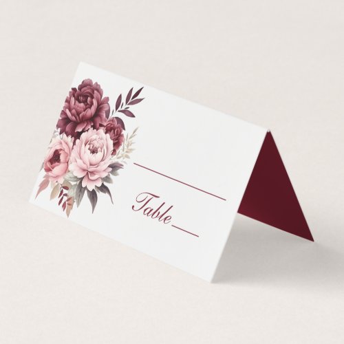 Elegant Peony Burgundy Watercolor Floral Wedding