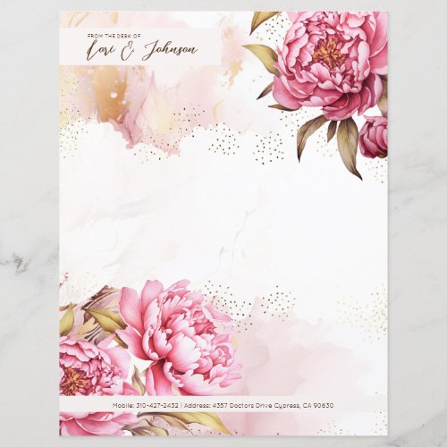 Elegant Peony Delight Pastel Pink Paper Sheet
